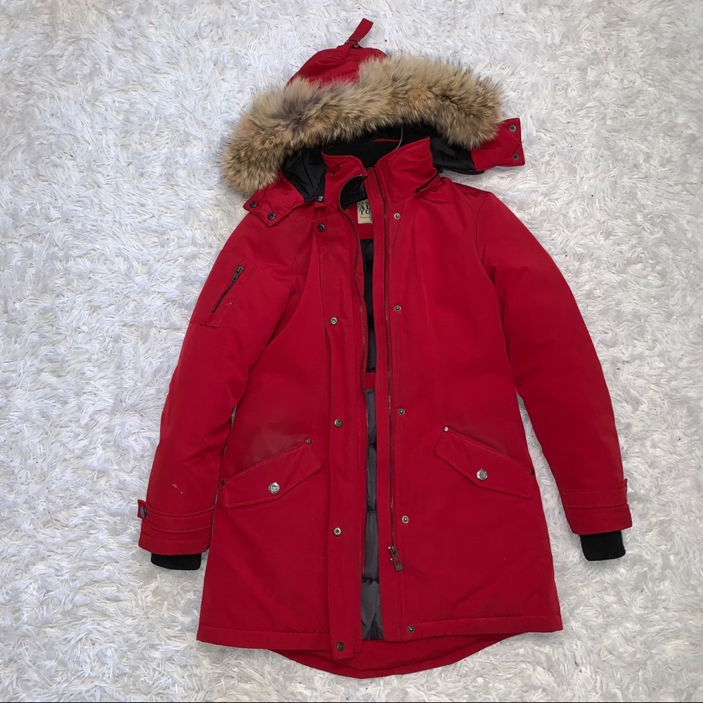The Hudson’s Bay & Moose Knuckles Red Down Parka